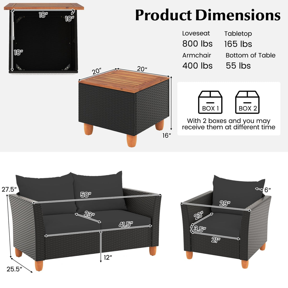 8-Piece Outdoor Conversation Set with Storage Coffee Table 4