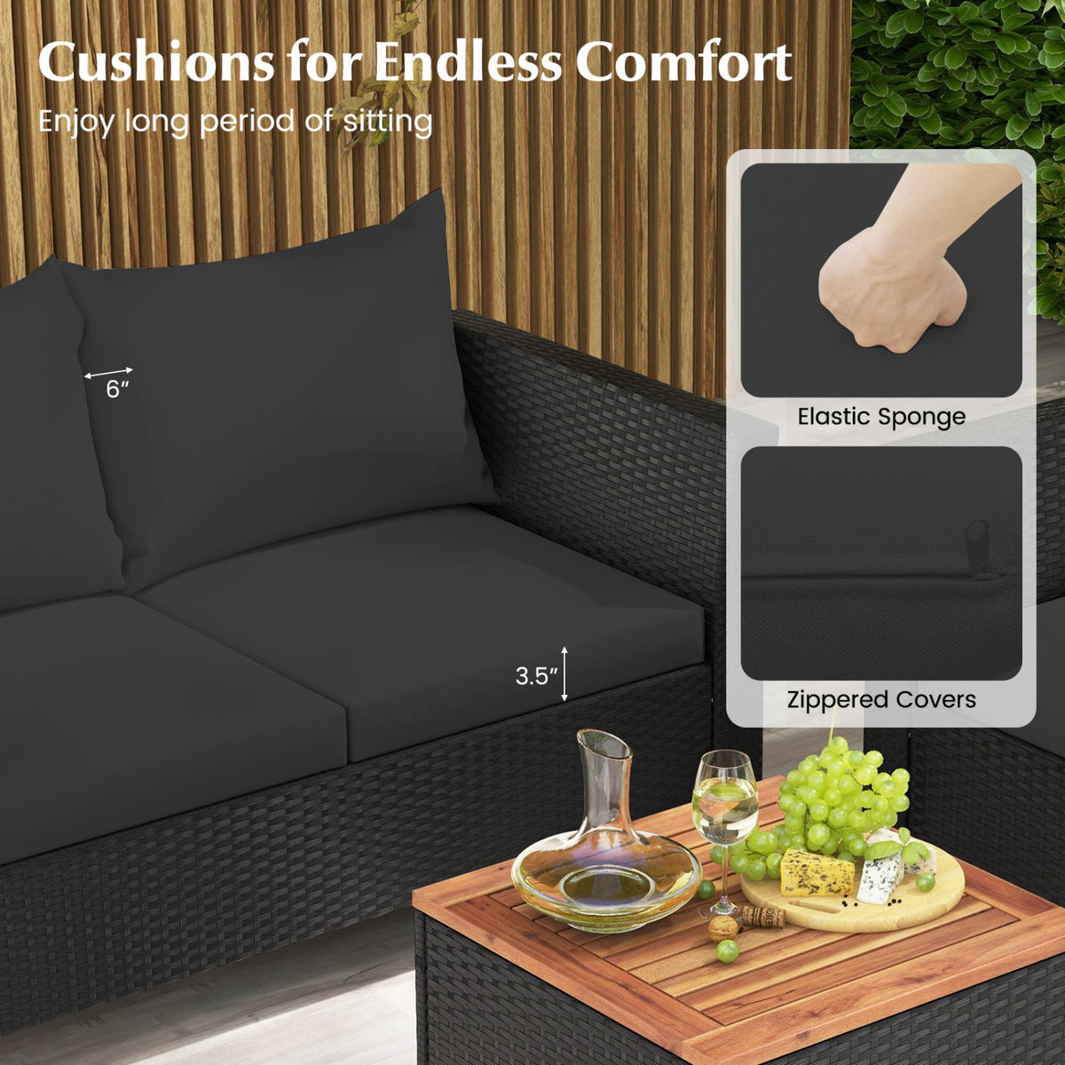 8-Piece Outdoor Conversation Set with Storage Coffee Table 5