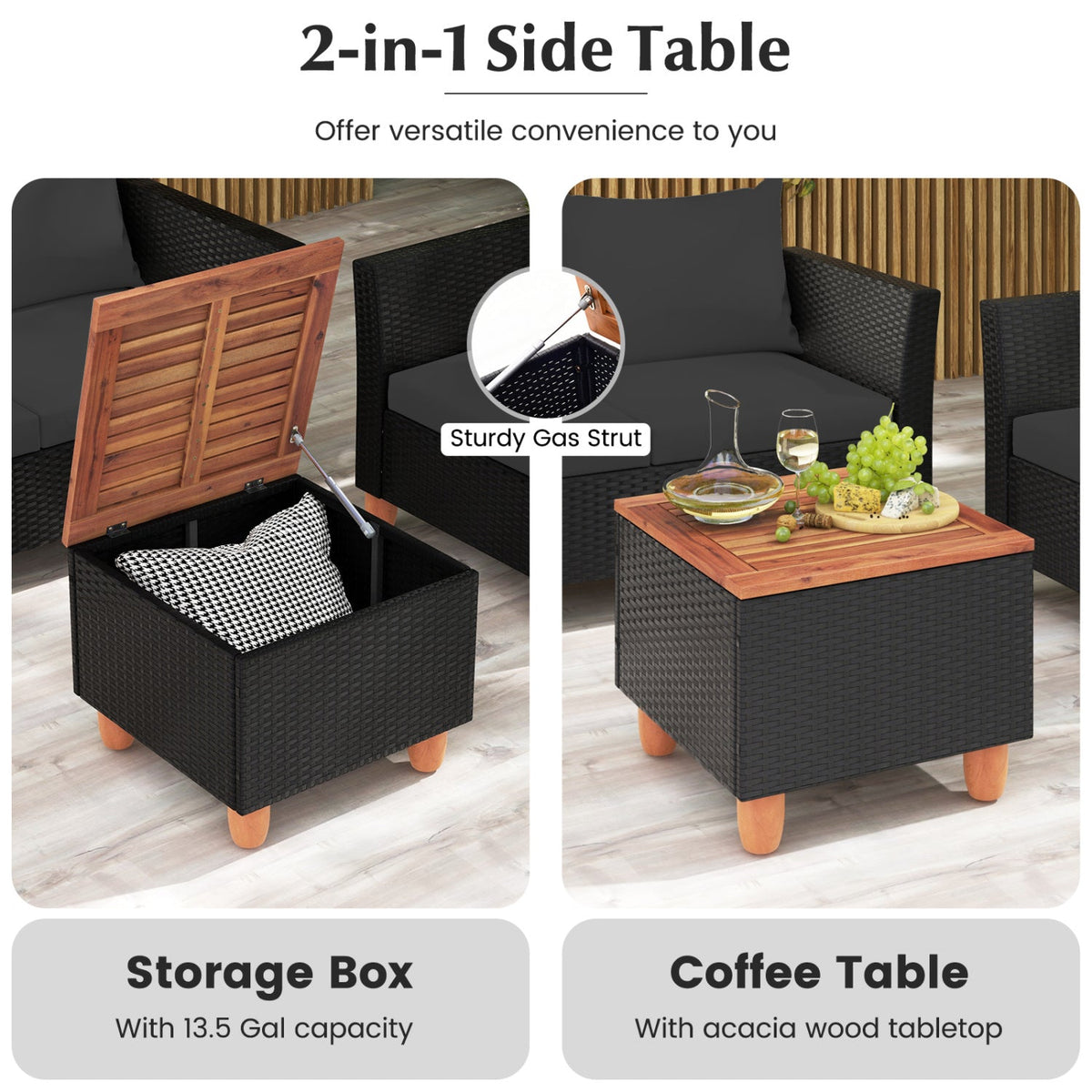 8-Piece Outdoor Conversation Set with Storage Coffee Table 6