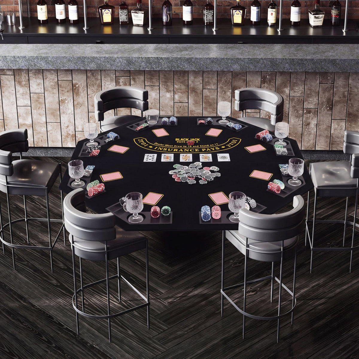 8-Player Foldable Poker Table Top with Cup Holders 1
