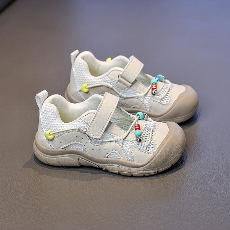 2026 Summer New Girls Closed-Toe Sandals, Kids Mesh Hook-and-Loop Sneakers, Hollow Out Princess Mesh Shoes For Little Girls 2