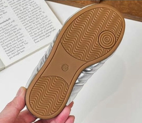 2026 New Spring Korean Style Kids Leather Shoes, Fashion Versatile Hook & Loop Soft Sole Casual Flats For Girls 3