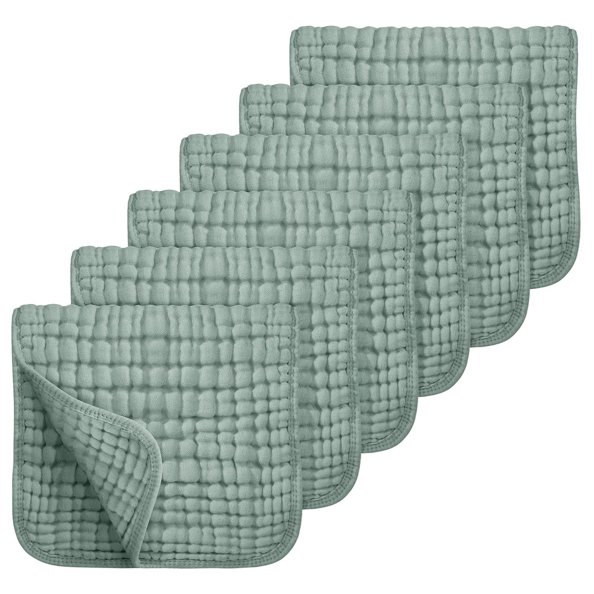 Muslin Burp Cloths, Cotton, Large 25x50cm, Extra Soft & Absorbent, 6-Pack Baby Burping Cloth For Boys & Girls  9 Color Options
