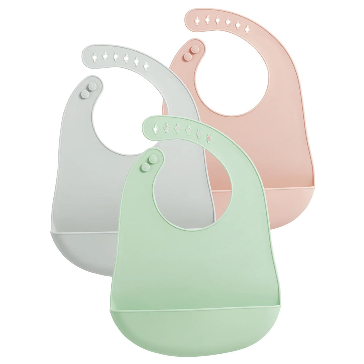 PandaEar 3 Pack Baby Bibs for Eating with Food Catcher Waterproof Silicone Bibs for Babies Toddlers Boys Girls Adjustable Baby Food Feeding Bibs BPA Free 1
