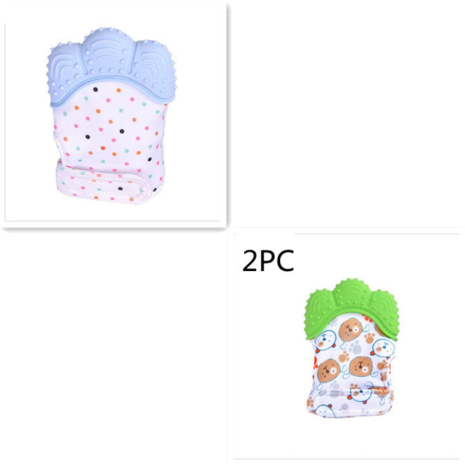 Baby teether baby anti-bite silicone molar gloves children's sound toys 15