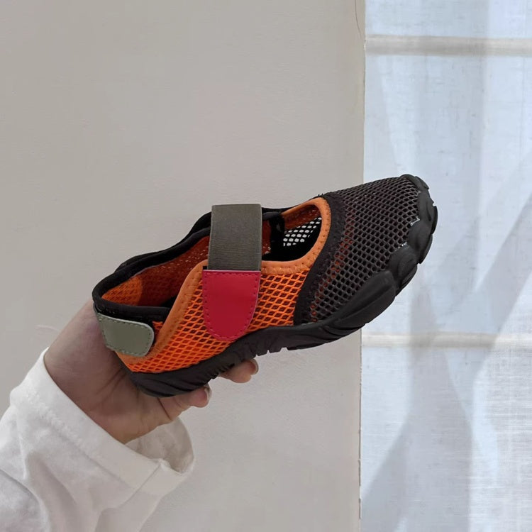 2026 New Summer Barefoot Kids Shoes, Korean Color Block Low Cut Mesh Breathable Casual Shoes For Girls 3
