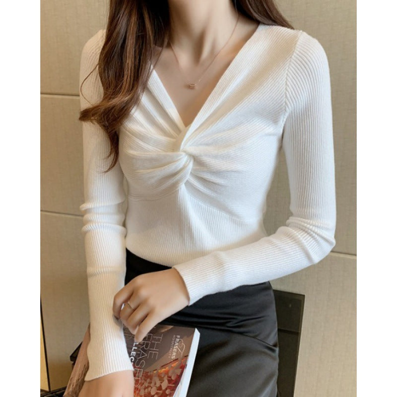 Autumn And Winter Clothing New Kinked Design Slim-fit Cashmere Knitwear For Women 7