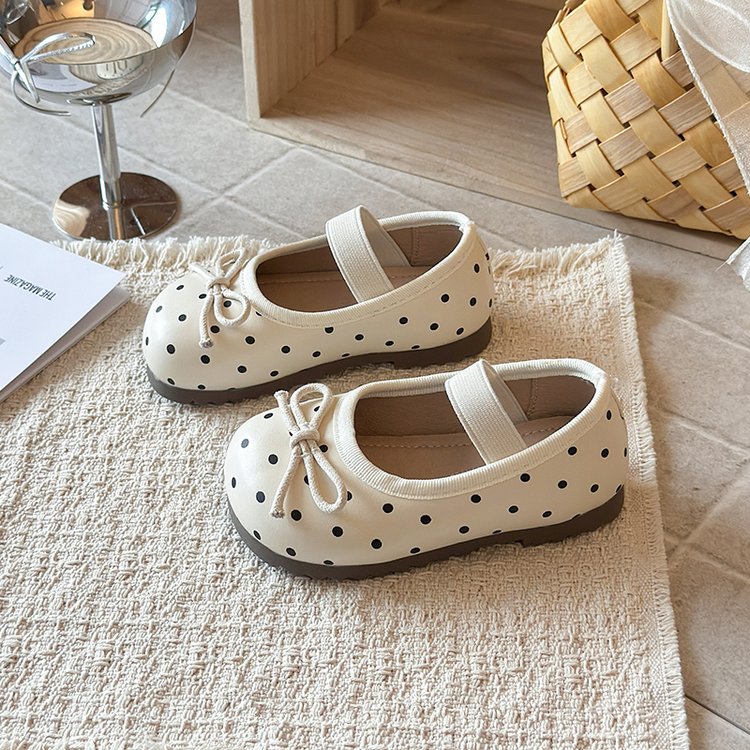 Girls' Leather Shoes, Children's Shallow Mouth Single Shoes, Polka Dot Princess Shoes, Medium And Large Children's Mary Jane Shoes 3