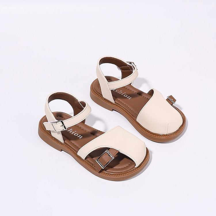 2026 Summer Korean Style Half Closed Toe Girls Sandals, Forest Princess Style Casual Roman Shoes For Kids Baby Fashion Footwear 3