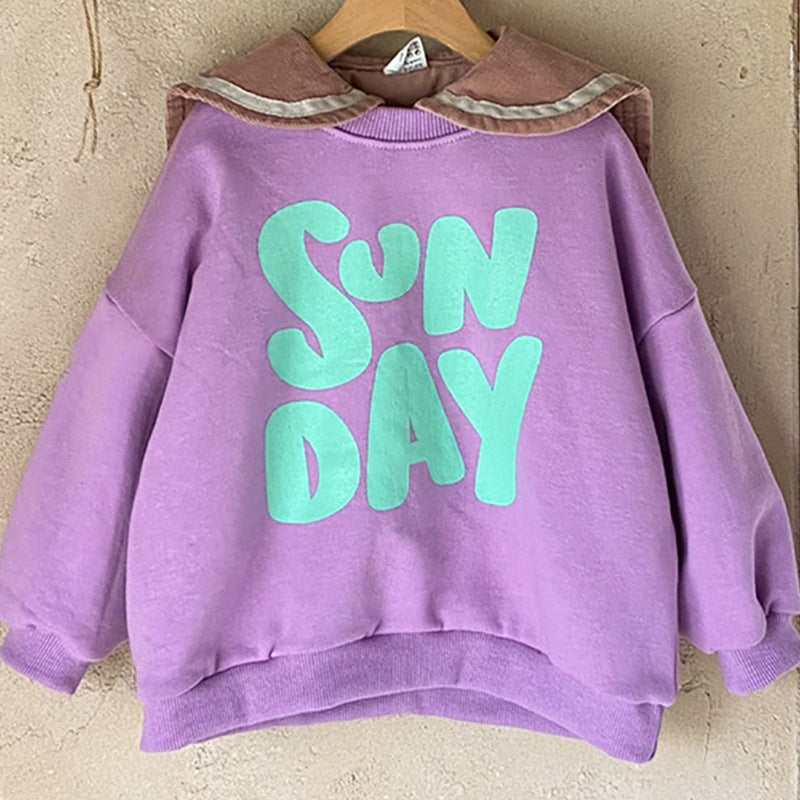 Loose Casual Long-sleeved Terry Sweater With Foreign Letters 5