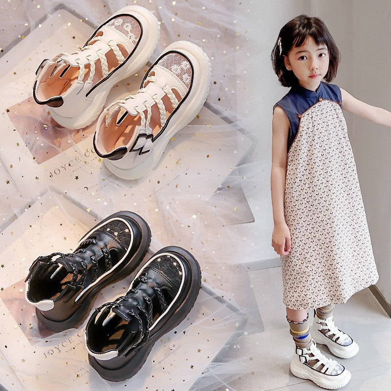2026 Summer New Girls Roman Sandals, Kids Closed-Toe Sports Sandals, Hollow Out Breathable Beach Shoes For Middle & Big Kids 2
