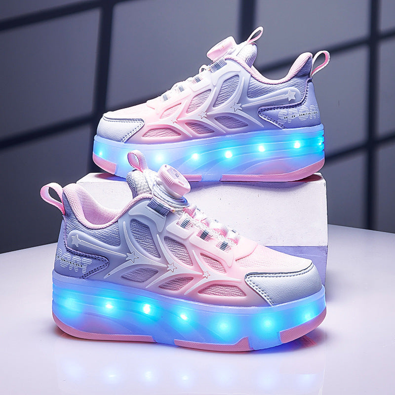 Four-Wheel Childrens Flashing Mesh Roller Skates 3