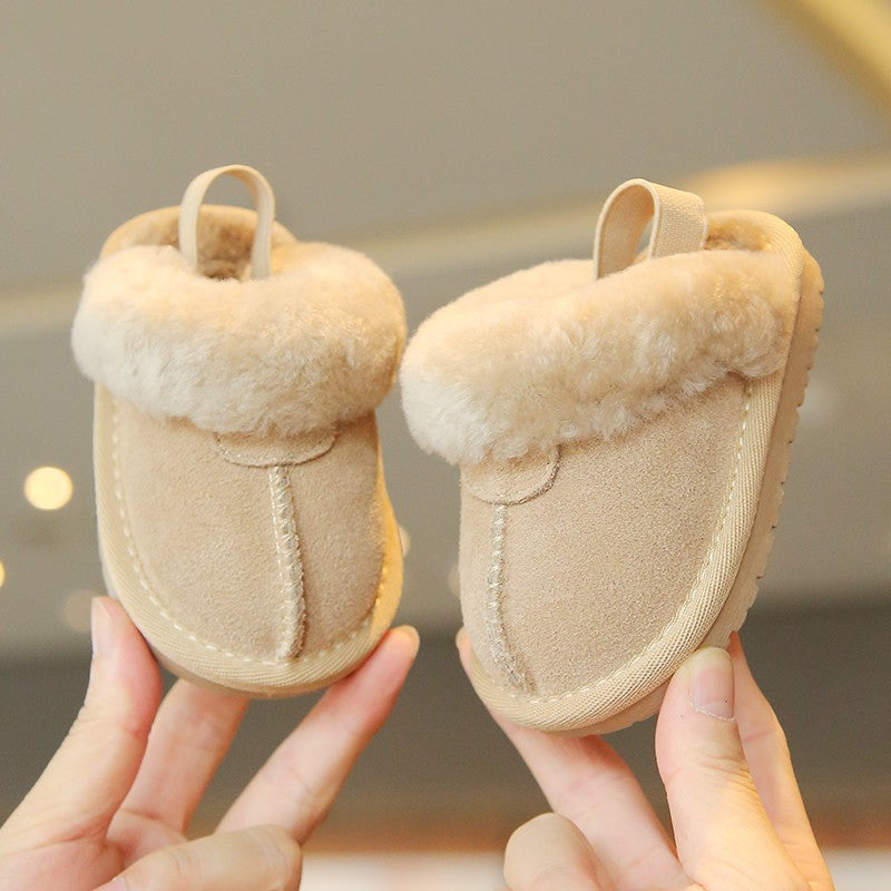 Suede Fleece-lined Cotton Shoes For Children's Walking 6