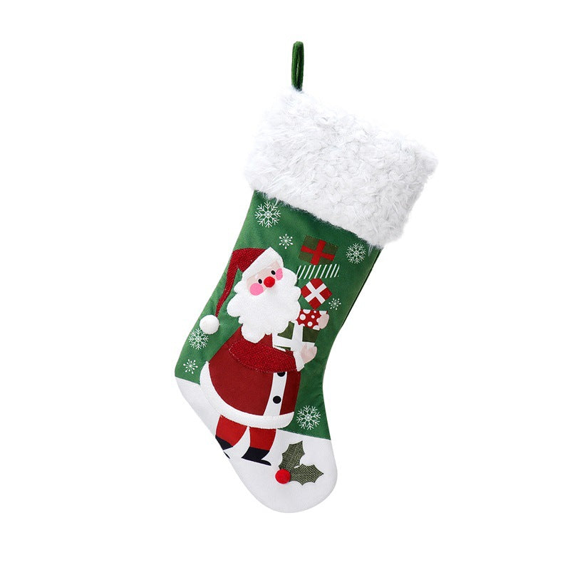 Christmas decorations Christmas pendants Christmas socks Santa Claus snowman velvet socks Christmas socks gift bags 6