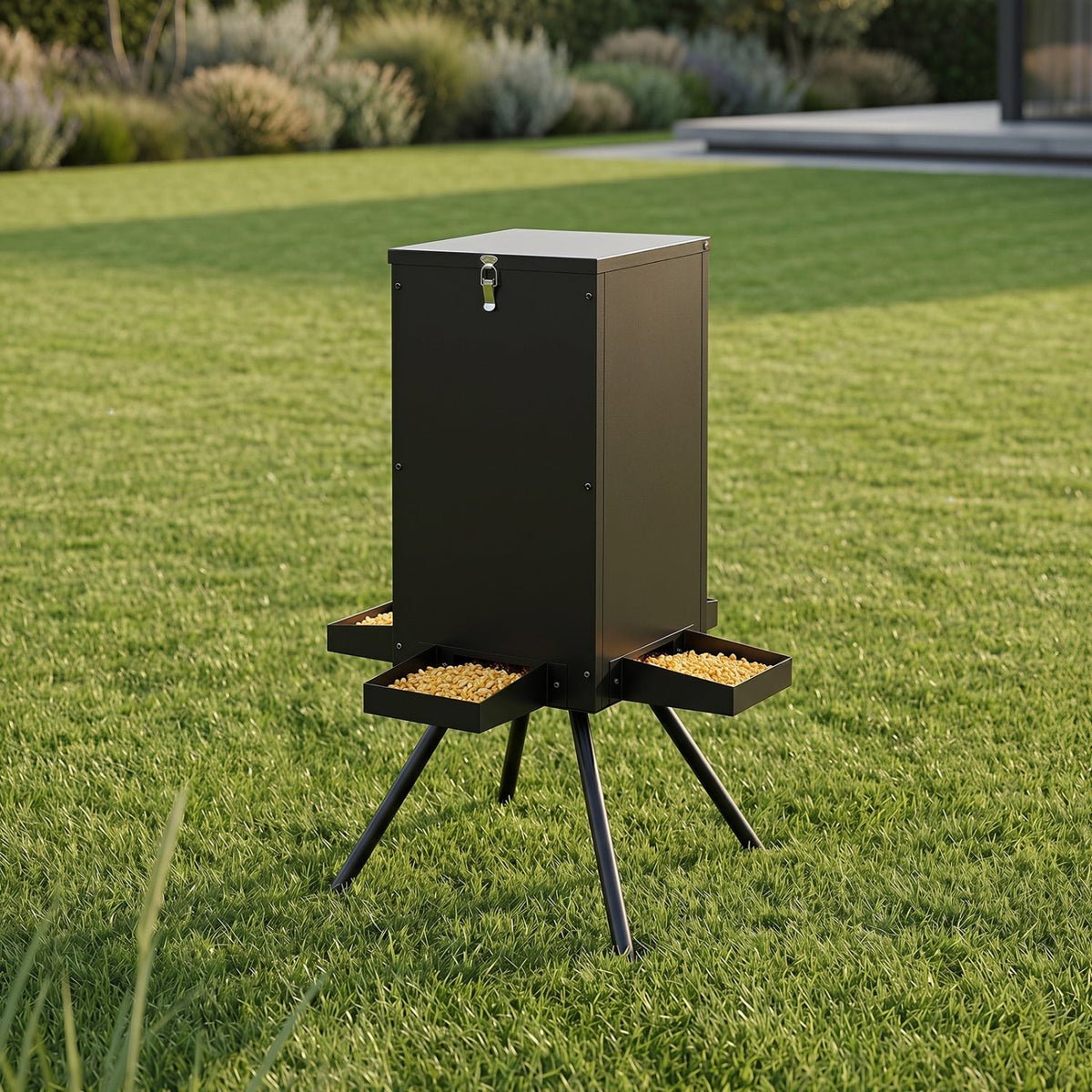 90LB Gravity Deer Feeder with 4 Feeding Trays and Stand 2