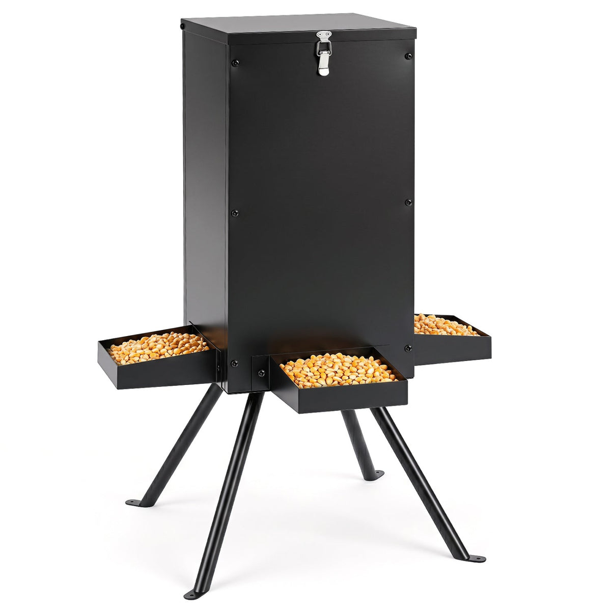 90LB Gravity Deer Feeder with 4 Feeding Trays and Stand 4