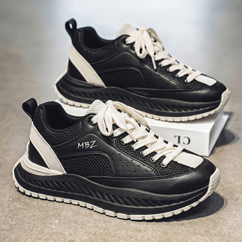 Men's Shoes 2026 Summer & Autumn New Arrival, Breathable Mesh Low-Top Soft Sole Sneakers, Four-Season Height-Increasing Thick Sole Dad Shoes For Men 1