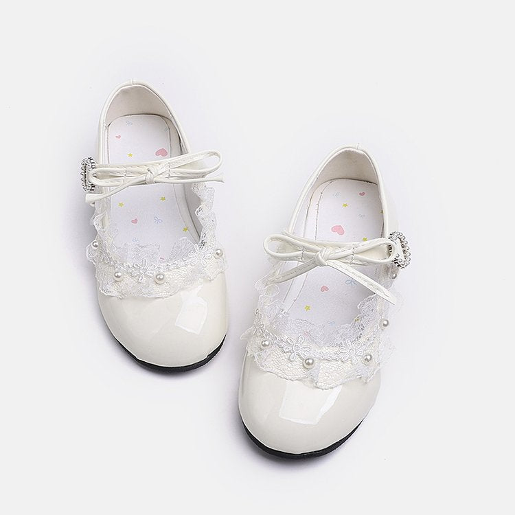 Girl Princess Shoes Fashion Versatile Small Leather Shoes Girl Lolita High Heels Bow Single Shoes Trendy 4