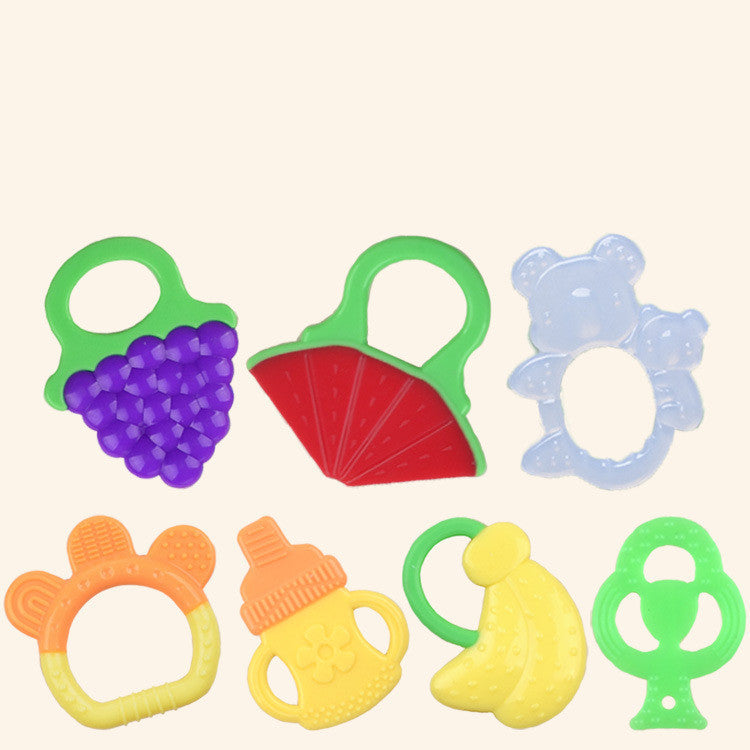 Toddlers Infants Baby Teething Toy Soft Silicone Fruit Teether Holder 1
