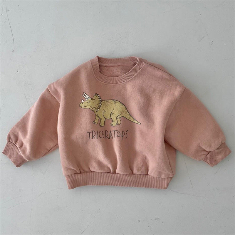 New Children's Cute Dinosaur Fleece Soft Pullover Sweater 5