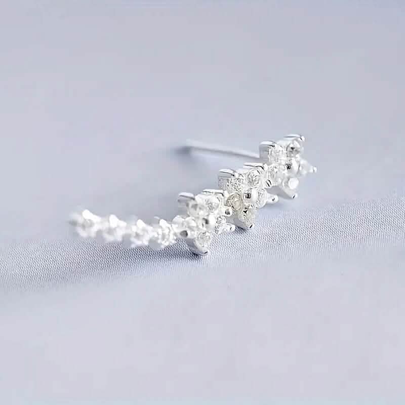 925 Silver Climber Earrings with Hypoallergenic Synthetic Cubic Zirconia 3