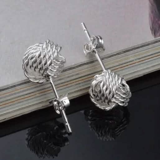 925 Silver Love Nut Stud Earrings 1