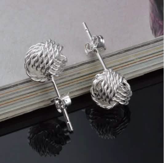 925 Silver Love Nut Stud Earrings 2