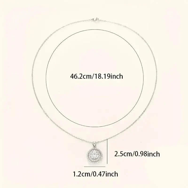 925 Silver Zirconium Oxide Collarbone Necklace 8