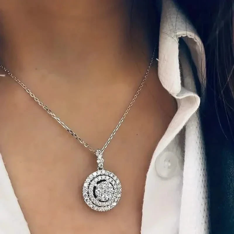 925 Silver Zirconium Oxide Collarbone Necklace 9