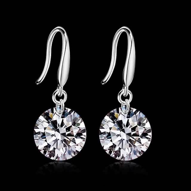 925 Sterling Silver 2.00 ct. Cubic Zirconia Drop Earrings 1