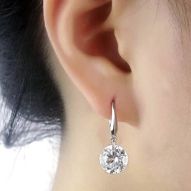 925 Sterling Silver 2.00 ct. Cubic Zirconia Drop Earrings 2