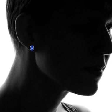 925 Sterling Silver 2.00ct Genuine Tanzanite Oval Stud Earrings 3