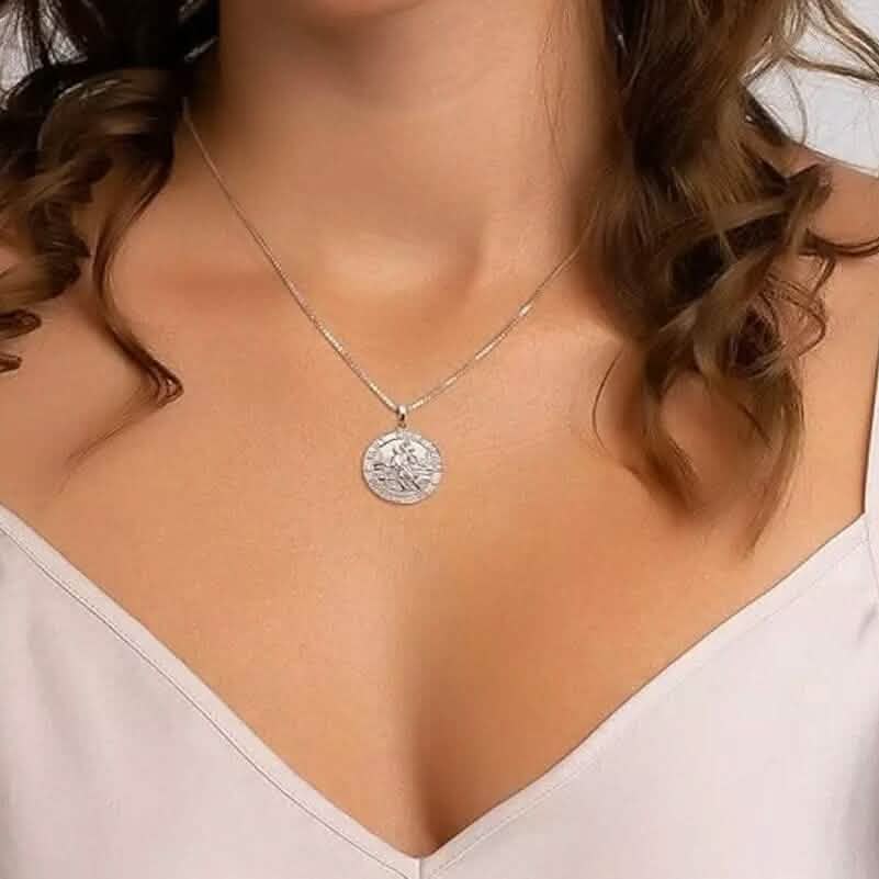 925 Sterling Silver 20MM Saint Christopher Religious Pendant Necklace 6