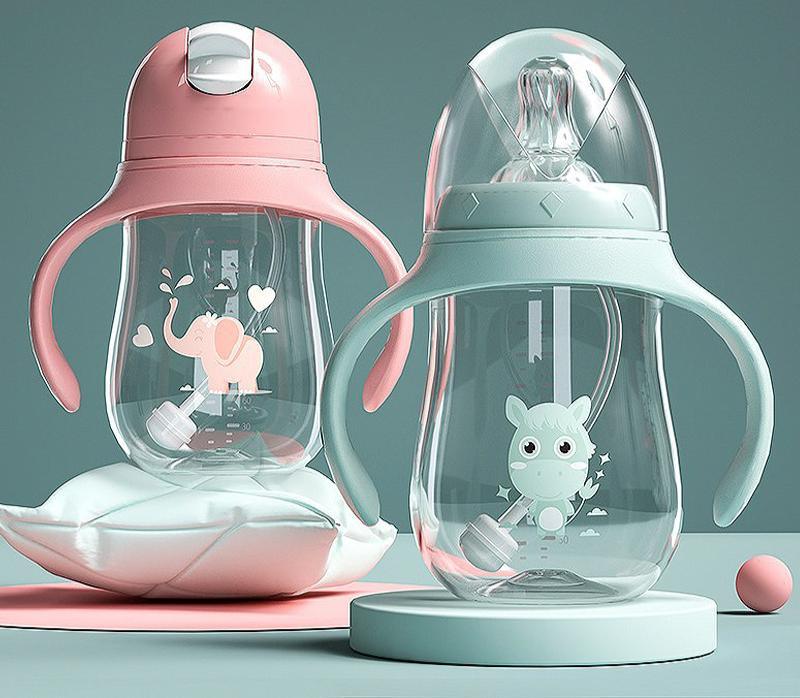 Baby Bottles Drinking Cup Feeding Bottle Wide-Caliber Drinking Milk Drinking Water Dual-use Bottle For baby and Kids 1