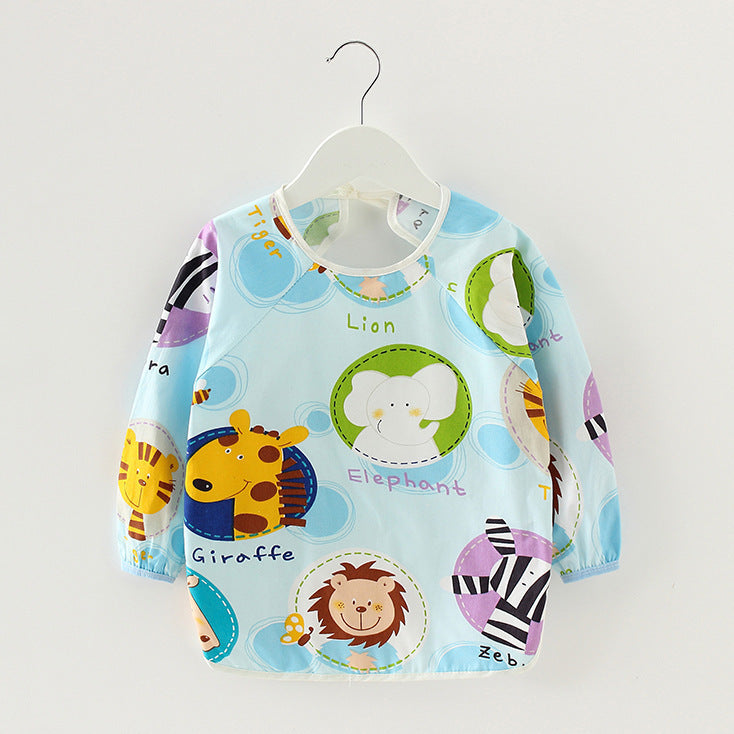Baby Dinner Coverall Bib Spring And Autumn Long Sleeve Apron 7