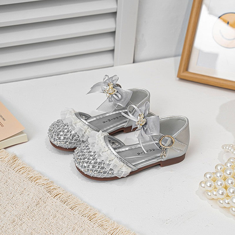 2026 Summer New Girls Woven Closed-Toe Sandals, Soft Sole Anti-Collision Lightweight Princess Performance Sandals For Kids 4