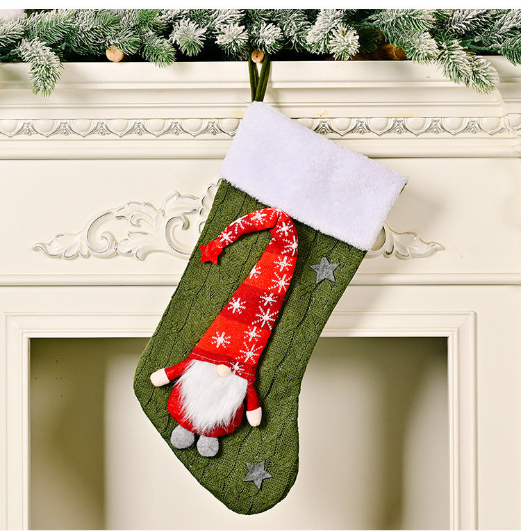 Christmas Decoration Knitted Rudolf Christmas Socks Christmas Children's Day Gifts Home Shopping Mall Decoration 5