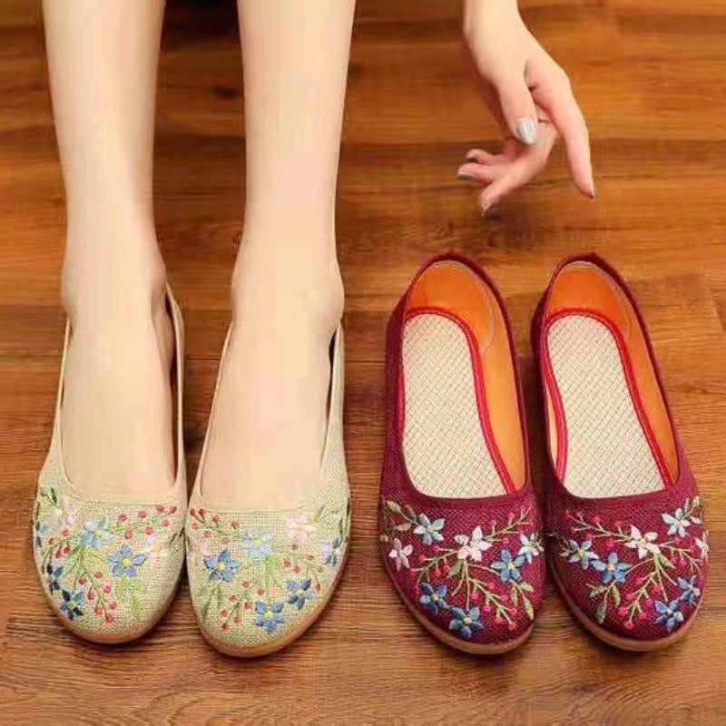 Women's Middle-aged And Elderly Soft-soled Embroidered Dance Shoes 5