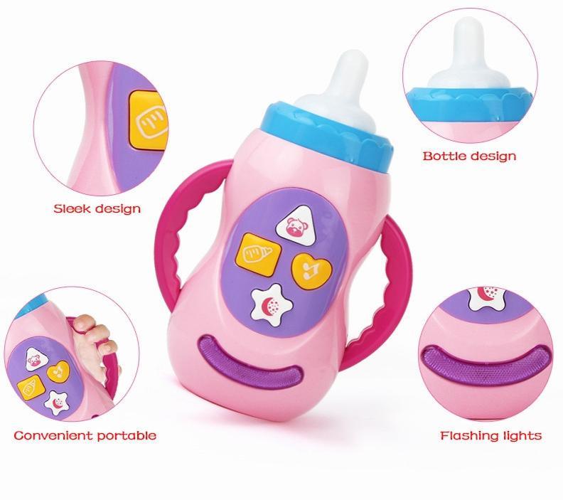 Baby Simulation Milk Bottle Toy LED Flashing Baby Bottle With Sound and Light Toys For Baby 3