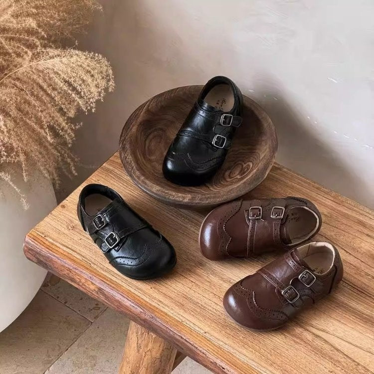 2026 Spring New Kids Leather Loafers, British Style Soft Sole Casual Shoes, Toddler Walking Shoes For Boys & Girls 1