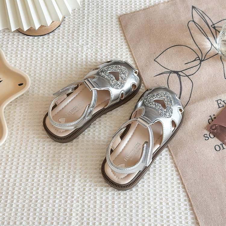 Girls' Sandals With Velcro, Baby Soft Sole, Baotou Princess Shoes, Fashionable And Versatile Girls' Shoes 2