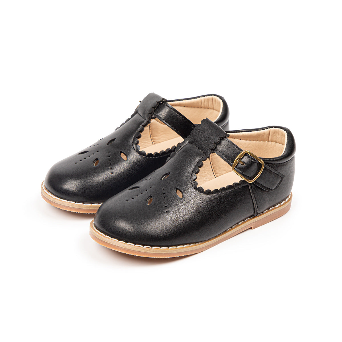 Girls' British Style Leather Shoes Hollow Breathable 6