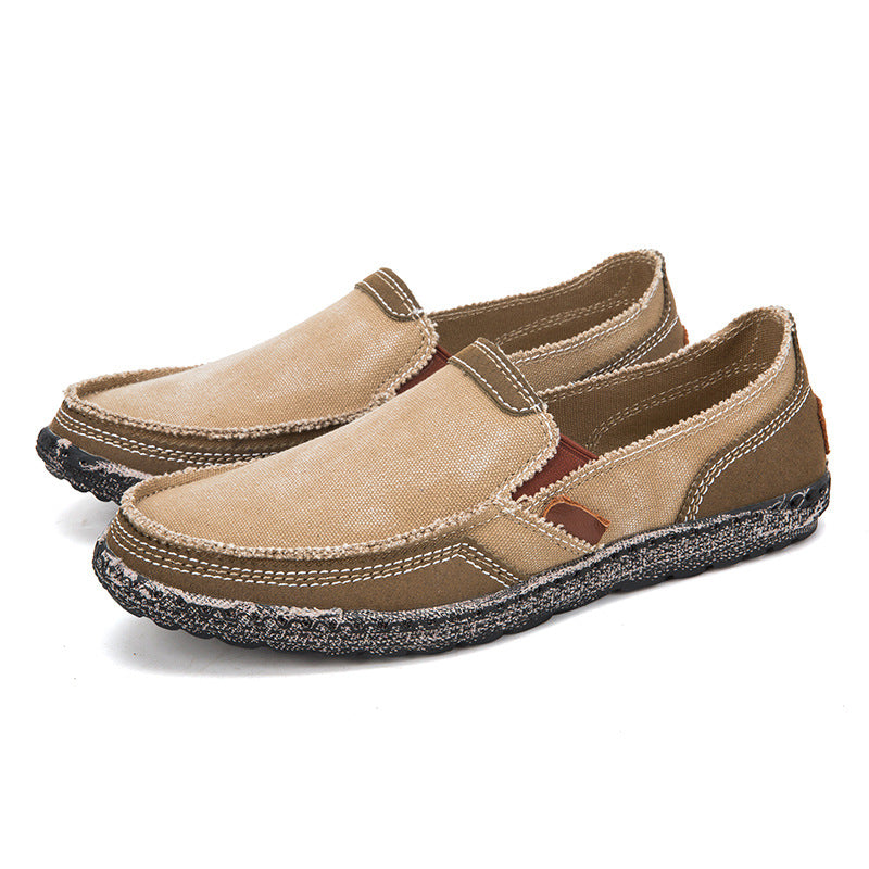 Mens Casual Canvas Loafer Shoes Fashionable Washed Denim 8