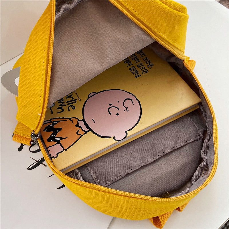 Boys Canvas Backpack Cute Cartoon School Bag 4