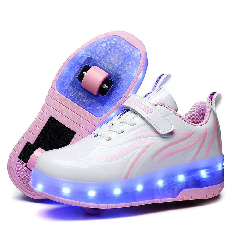 Children's Rechargeable Two-wheel LED Light-up Shoes 4