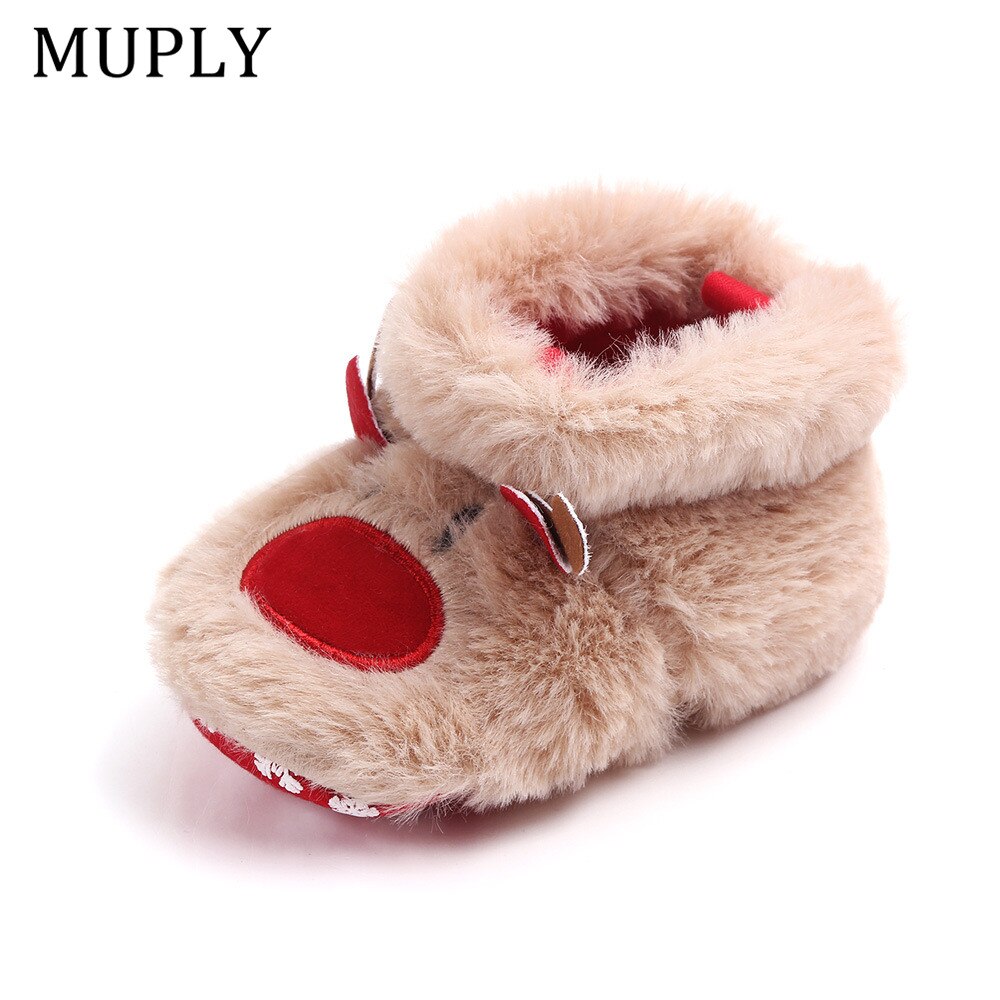 Winter Baby Girls Boys Keep Warm Shoes Muply Christmas Elk First Walkers Anti-slip Newborn Toddler Infant Girl Footwear Shoes 4