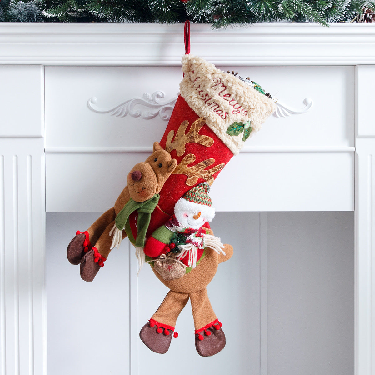 Santa Claus, snowman, deer riding socks, children's Christmas gifts, apple bags, jewelry, Christmas socks 7
