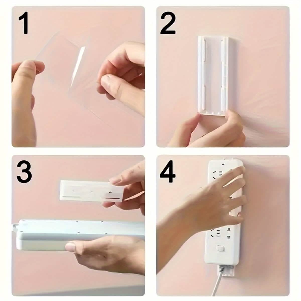 2-Pack Removable Wall Decals – Space-Saving Organizer for Surge Protectors 5