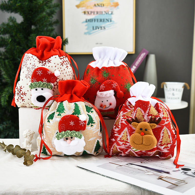Christmas tote bag gift apple bag Christmas decoration 3D gift bag printed gift bag 5