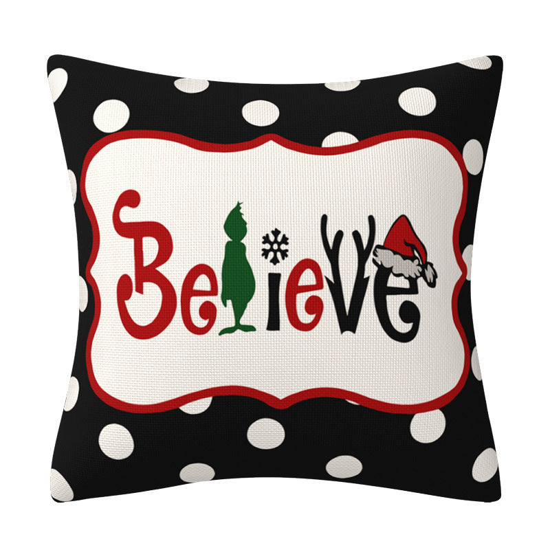 Grinch Christmas Pillow Cover Amazon Home Christmas Decoration Cushion Sofa Pillowcase 5